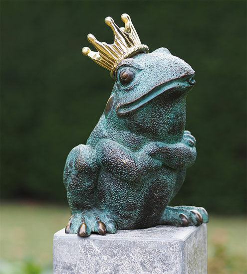 Sculpture de jardin / gargouille "Prince Grenouille", bronze