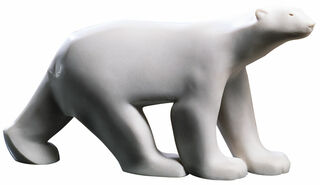 Sculpture "Grand Ours Polaire", marbre artificiel