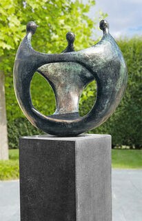 Sculpture de jardin "Bulwark", bronze sur socle en granit