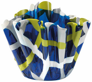 Vase "One-More Tartan", version bleue, silicone
