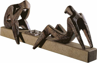 Sculpture "Les joueurs d'échecs", bronze