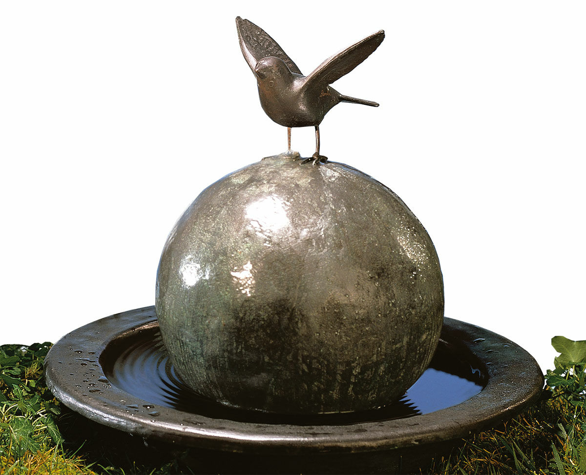 Fontaine à eau sphérique "Feathered Guest", cuivre