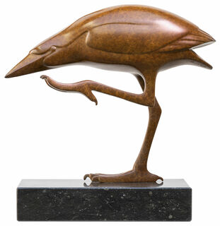 Sculpture "Héron de nuit", bronze brun von Evert den Hartog