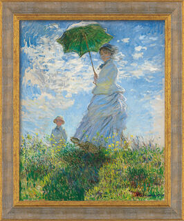 Tableau "Femme à l'ombrelle (Madame Monet et son fils)" (1875), encadré