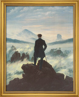 Tableau "Le Voyageur contemplant une mer de nuages" (1818), encadré