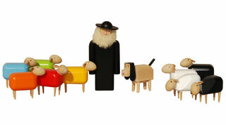 Set de figurines en bois 11 pièces "Berger avec troupeau"