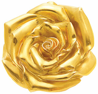 Sculpture "Rose" (2012), version plaquée or jaune