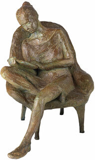 Sculpture "Femme lisant", bronze