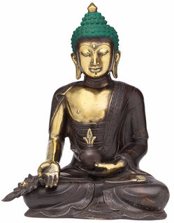 Sculpture "Bouddha en méditation", bronze