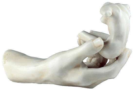 Sculpture "La main de Dieu" (1917), version en marbre artificiel von Auguste Rodin
