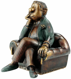 Sculpture "Gentleman dans un fauteuil", bronze von Loriot