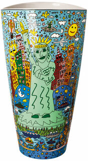 Vase en porcelaine "The Big Apple is Big on Liberty" (La Grosse Pomme a beaucoup de liberté)