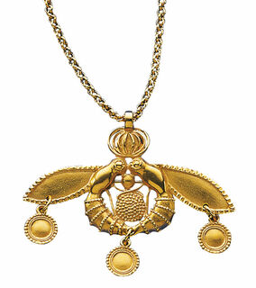 Pendentif / Broche "Abeilles de Malia Minoennes" avec collier