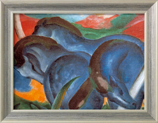 Tableau "Les grands chevaux bleus" (1911), encadré