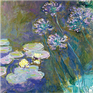 Objet mural "Nymphéas jaunes et agapanthes", verre von Claude Monet