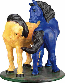 Sculpture "Deux chevaux" (1908/1909), version moulée peinte à la main
