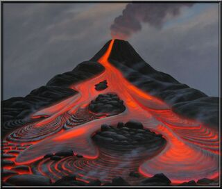 Tableau " Volcano V " (2009) (Original / Pièce unique), encadré
