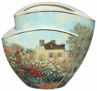 Vase en porcelaine "La maison de l'artiste" avec décor doré