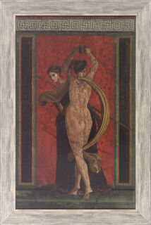 Fresque rouge, de la Villa dei Misteri à Pompéi, encadrée
