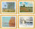 Set de 4 tableaux de paysages, version avec cadre doré