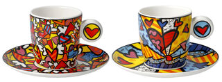 Set de 2 tasses à espresso avec motifs d'artistes, porcelaine