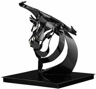 Sculpture en acier "Bull de la noche II" (2013), version noire
