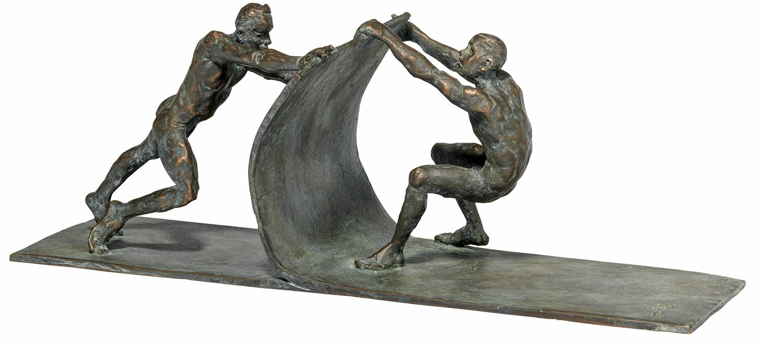 Sculpture "Bouger ensemble" (2019), bronze von Leo Wirth