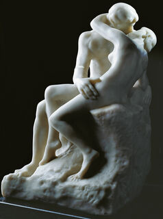 Sculpture "Le Baiser" (27 cm), version en marbre artificiel