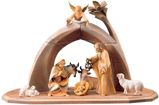 Nativité du Sauveur en bois, peinte à la main