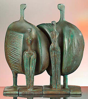 Groupe sculptural "La Familia", version en bronze collé
