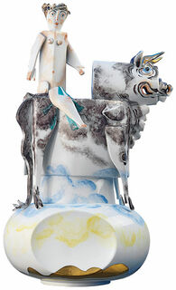 Sculpture "Europe et taureau", porcelaine