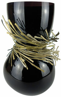 Vase "Noir festif", verre/bronze