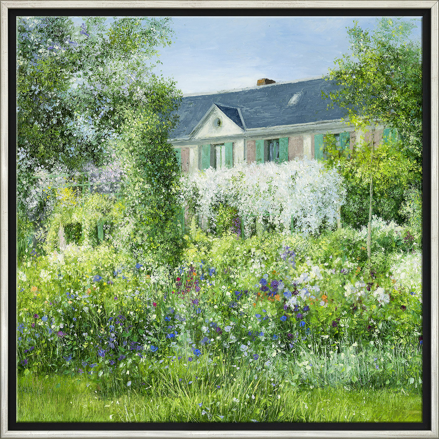 Tableau "La Maison de Claude Monet à Giverny", encadré von Jean-Claude Cubaynes