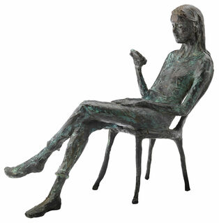 Sculpture "Thinking of You", version bronze vert/gris