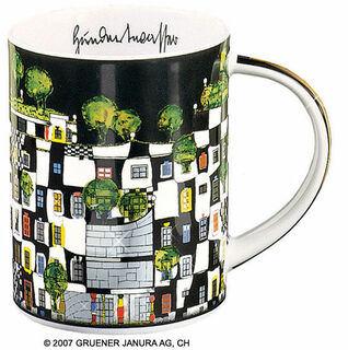Tasse magique "ArtHouseVienna", porcelaine von Friedensreich Hundertwasser