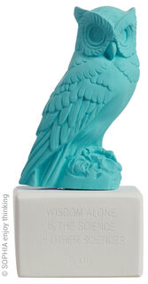 Sculpture "Chouette Turquoise"