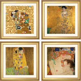 Ensemble de 4 tableaux, encadrés von Gustav Klimt