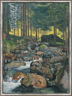 Tableau "Forêt avec ruisseau de montagne" (1902), encadré