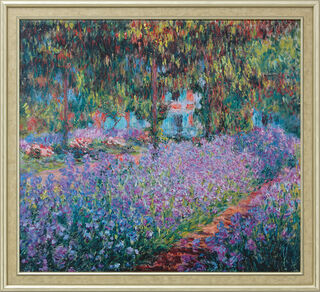 Tableau "Parterre d'iris dans le jardin de Monet" (1900), encadré