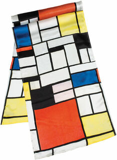 Foulard en soie "Composition en rouge, jaune, bleu et noir" von Piet Mondrian