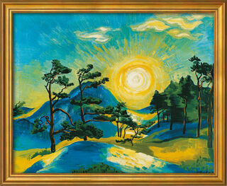 Tableau "Soleil levant" (1933), version encadrée dorée