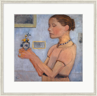Tableau "Jeune fille aux fleurs jaunes" (1902), encadré