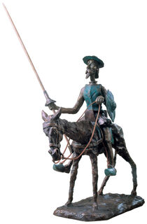 Sculpture "Don Quichotte, le chevalier de la mauvaise mine", bronze