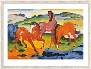 Tableau "Les chevaux rouges" (1911), encadré