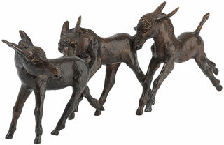 Groupe sculptural "Trois ânes", bronze