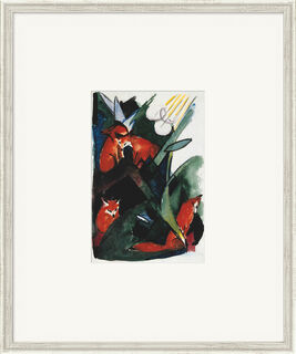 Tableau "Quatre renards, carte postale à Wassily Kandinsky" (1913), encadré