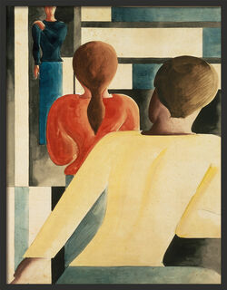 Tableau "Intérieur en bleu, jaune et rouge" (1931), encadré