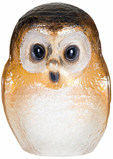 Objet en verre "Owl Brown", petite version