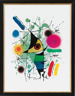 Tableau "Le Poisson chantant" (1972), encadré von Joan Miró