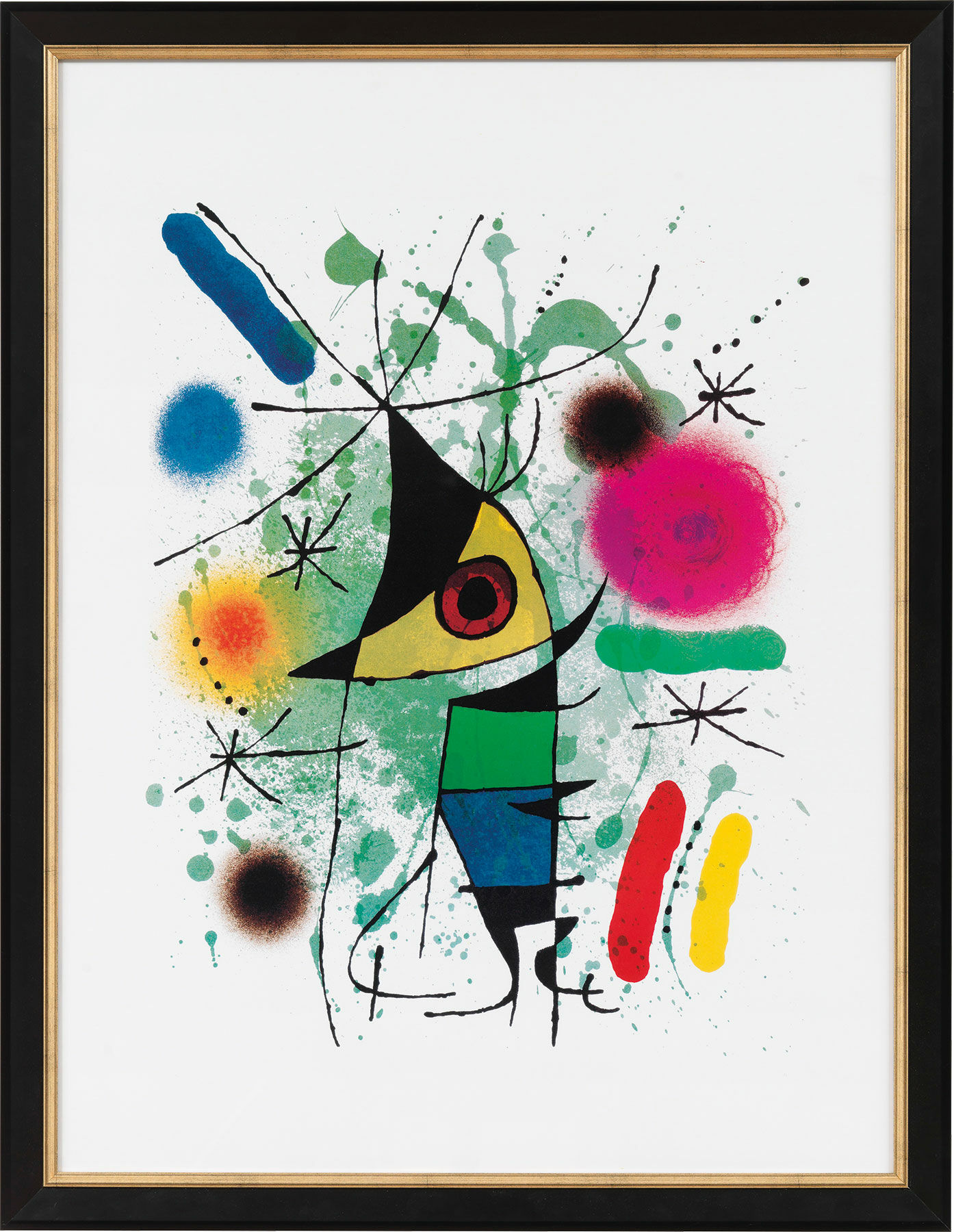 Tableau "Le Poisson chantant" (1972), encadré von Joan Miró